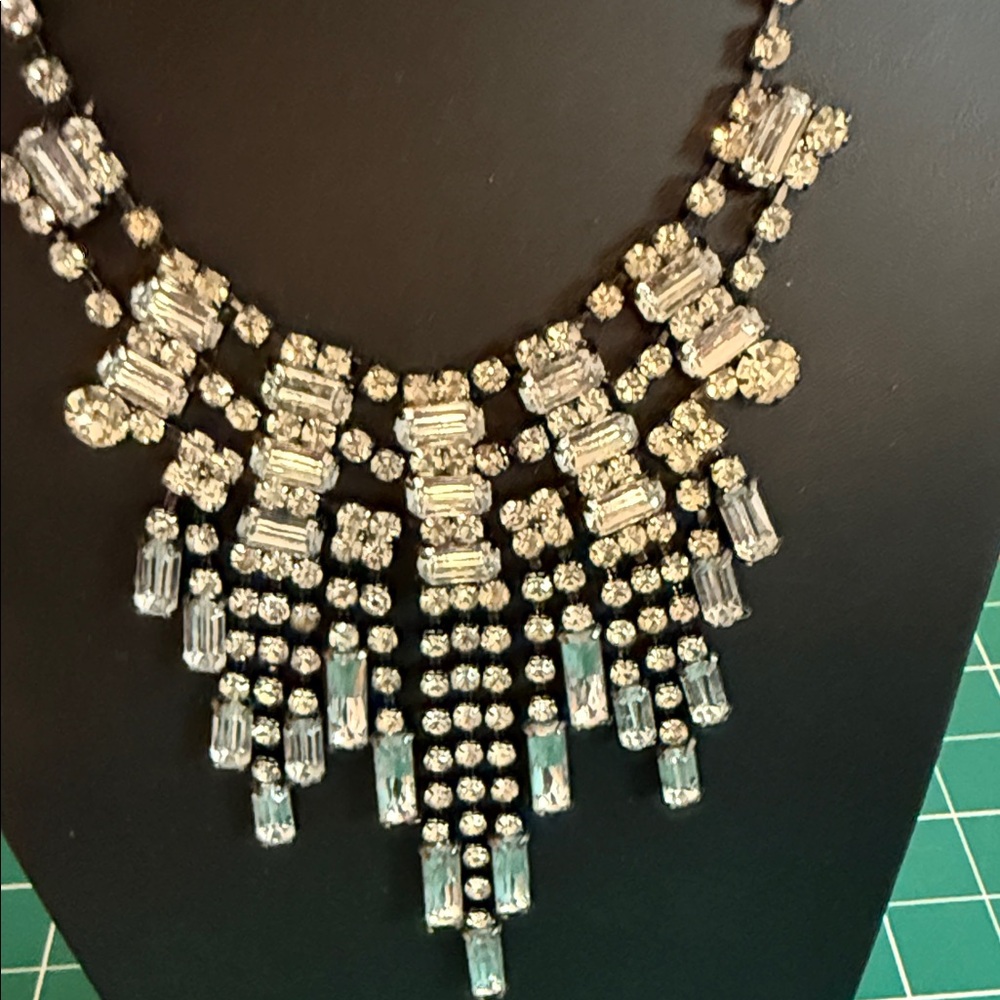 Epic Black Silvertone Rhinestone Statement Round … - image 3